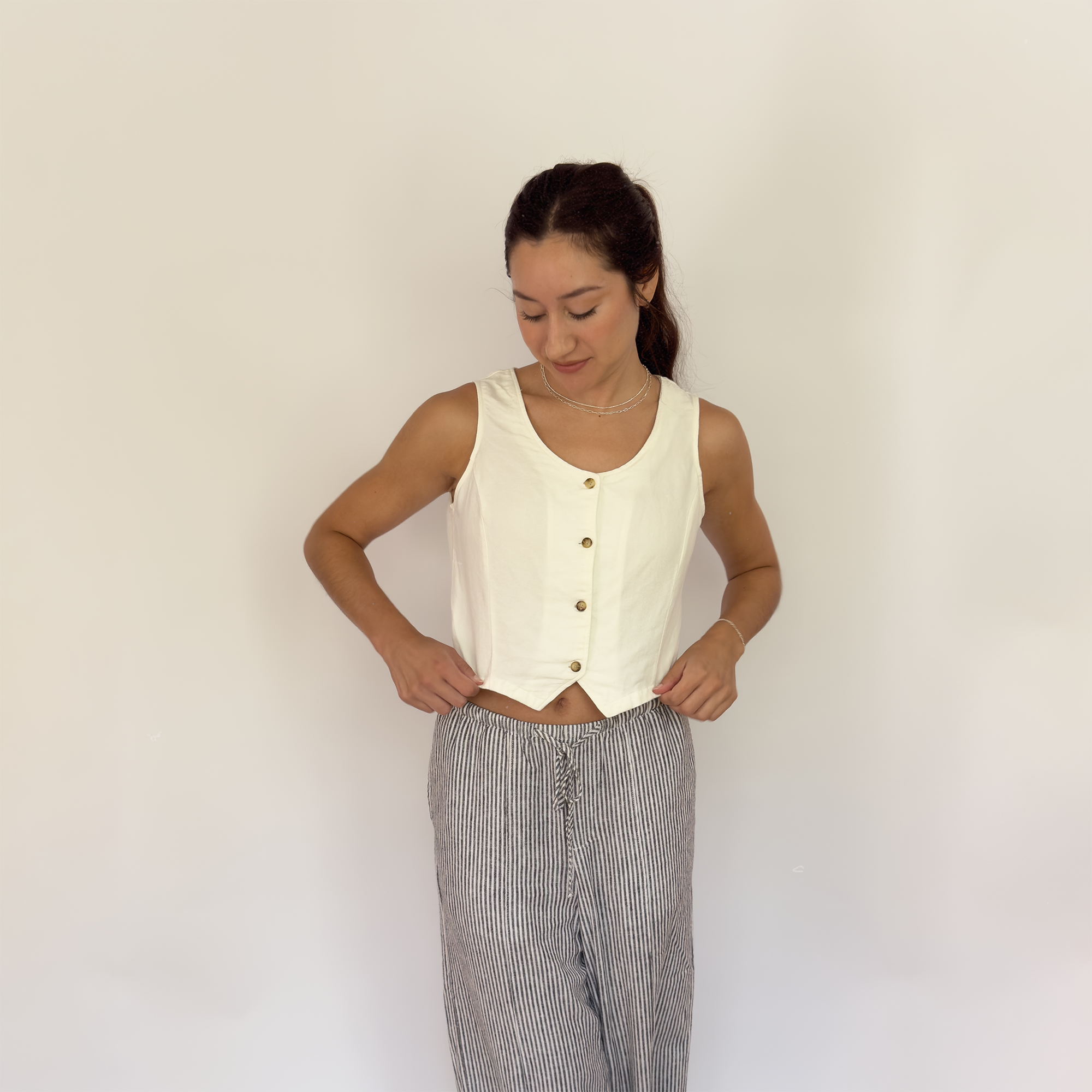 linen cotton vest tank