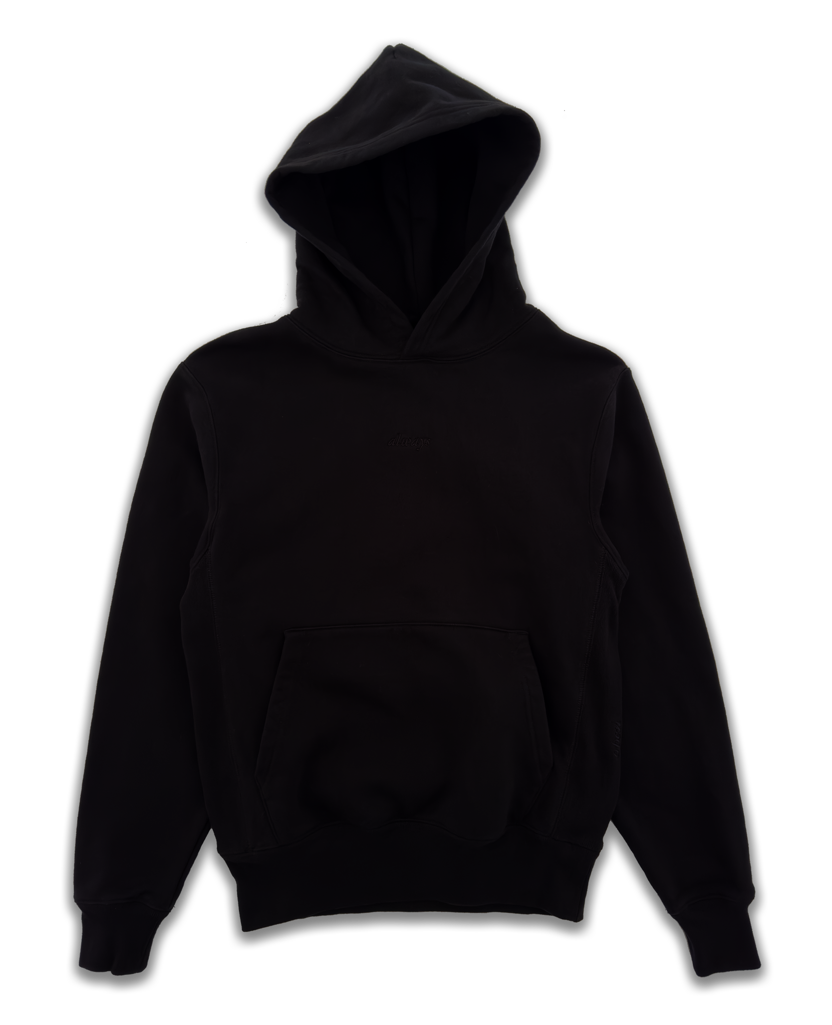 LA-made oversized hoodie: rare stitching, ultra-soft fabric. Comfort meets style under $50. black front